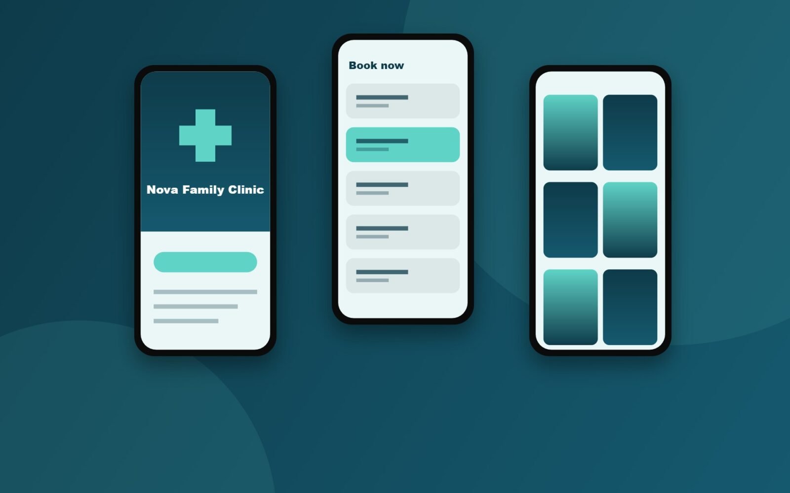 Nova Family Clinic mobile screens