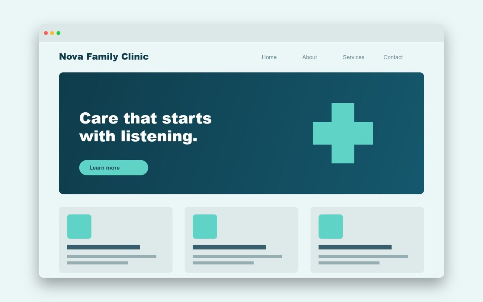 Nova Family Clinic website