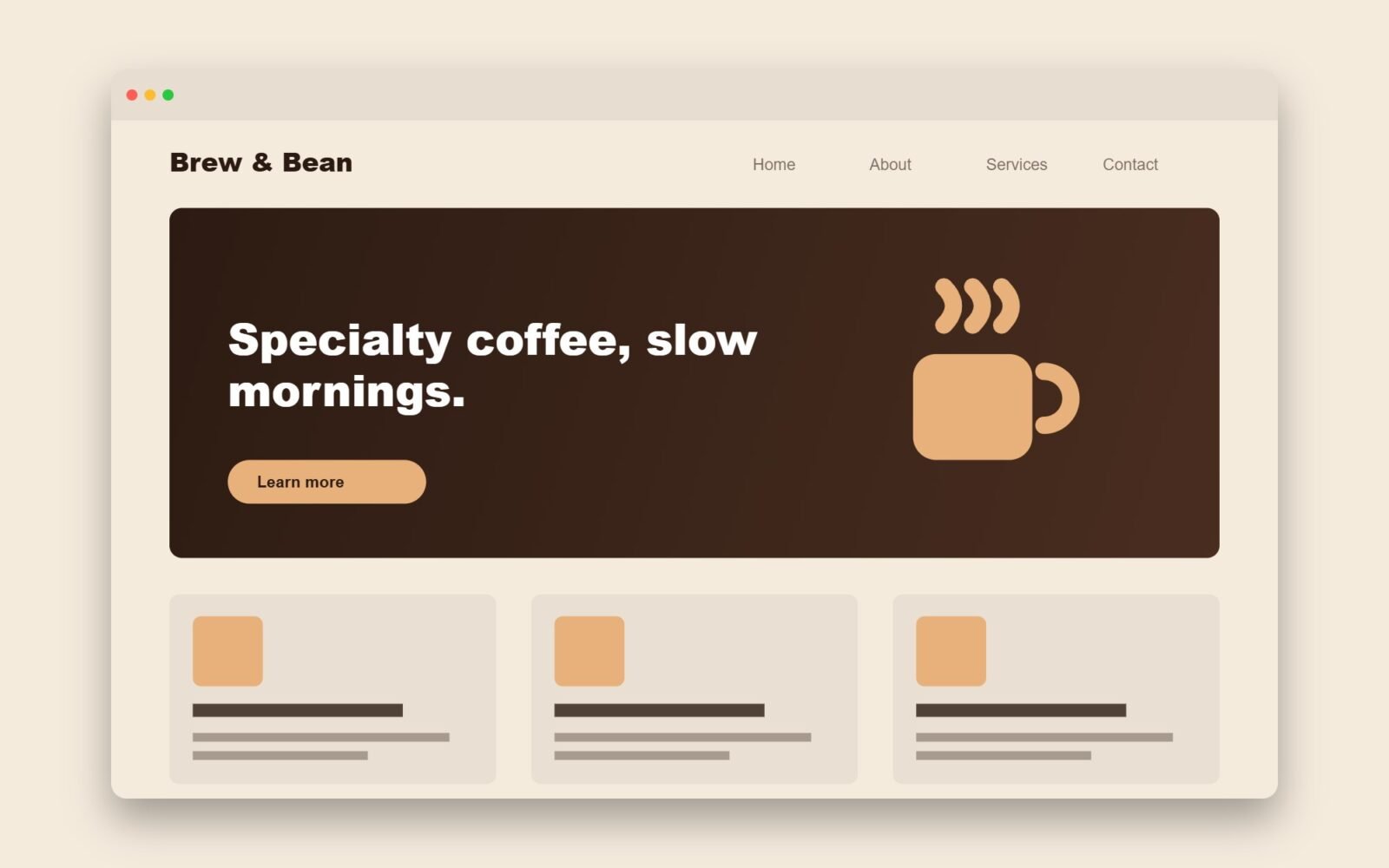 Brew & Bean website