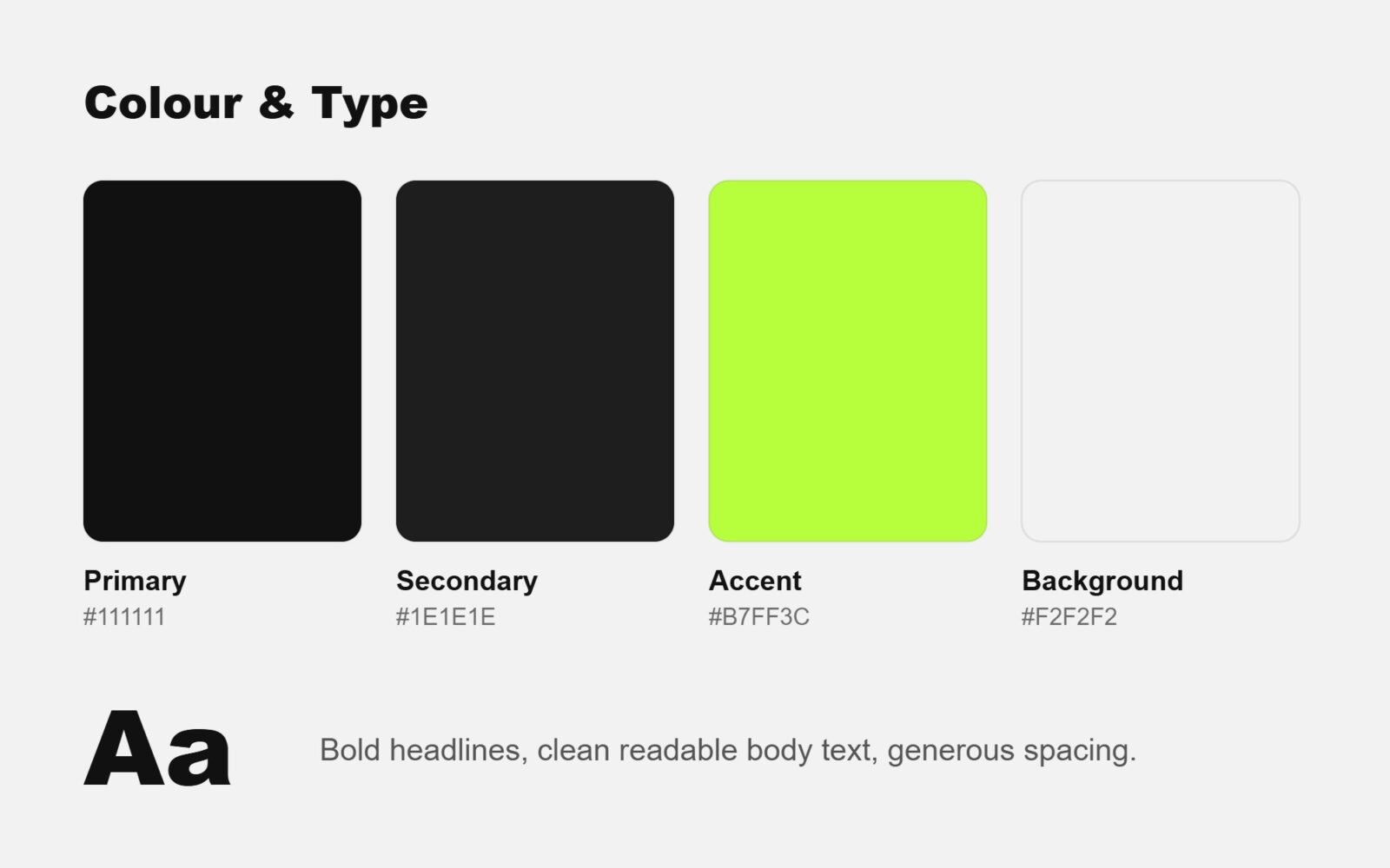 Pulse Fitness Studio colour palette