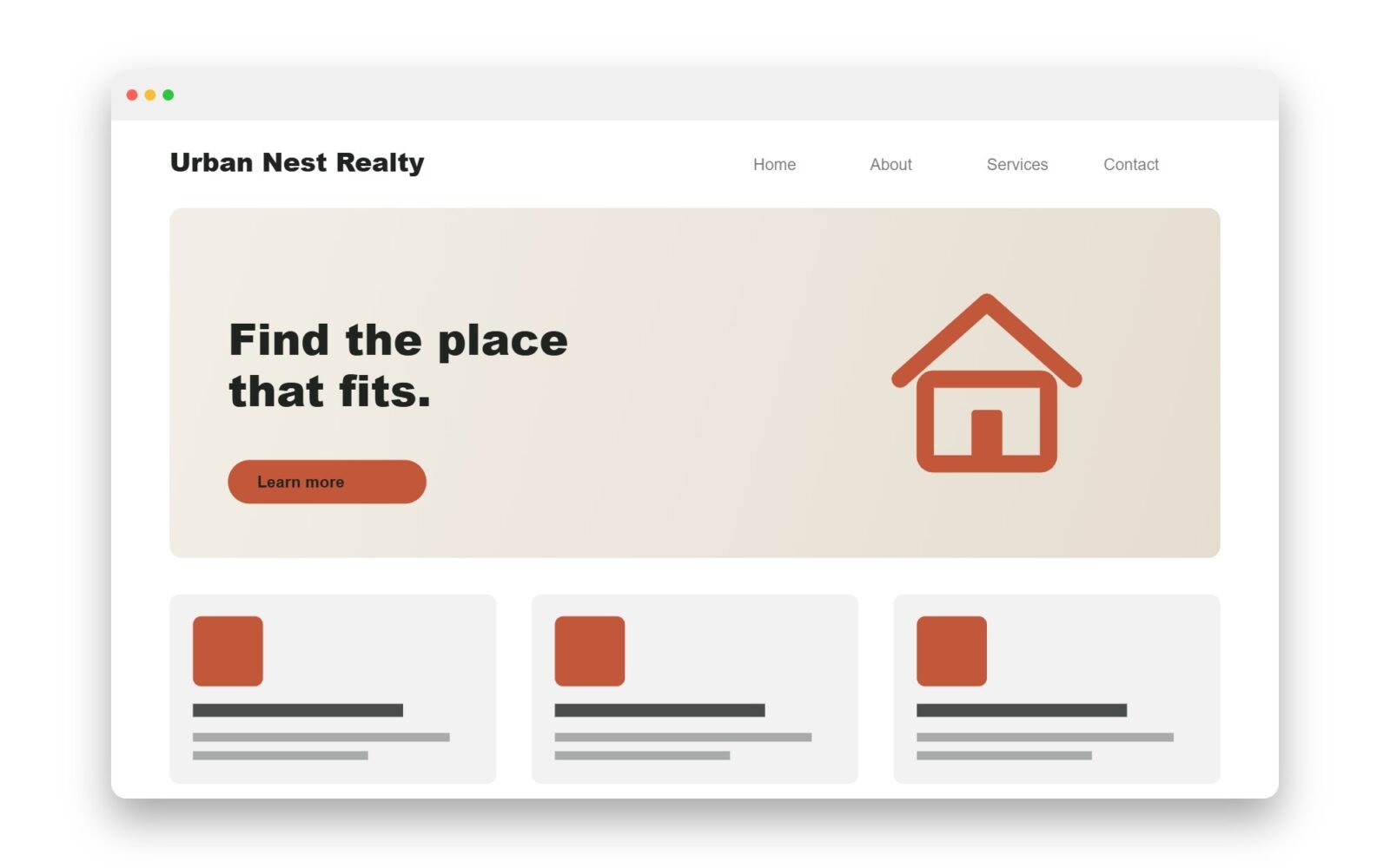 Urban Nest Realty website
